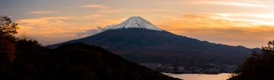 soku_35468.jpg :: 富士山 夕焼け 河口湖 紅葉 天下茶屋 